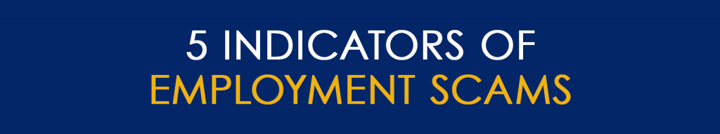 5 Indicators of Employment Scams