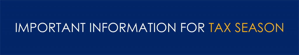 Important Information for Tax Season